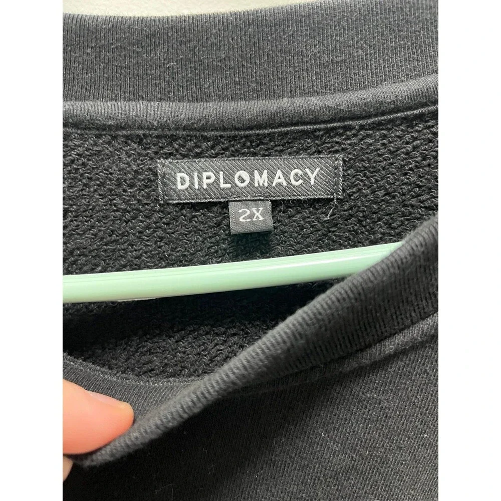 Diplomacy Worldwide Sweatshirt Mens Size XXL 100% Cotton Heavyweight Pullover